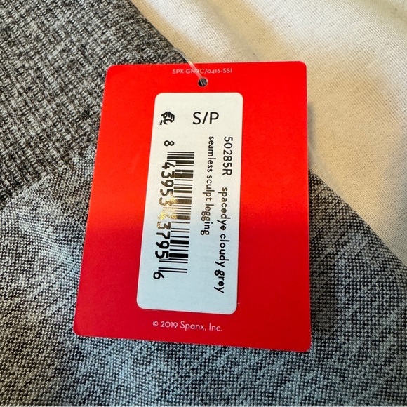 NEW Spanx Small Seamless Sculpt Leggings in Spacedye Cloudy Gray Grey Slimming - Picture 9 of 9